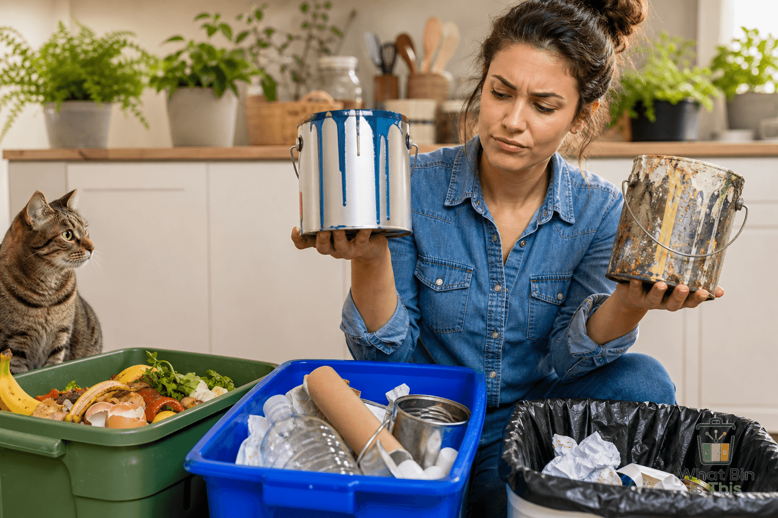 Trash or hazardous waste: old paint cans