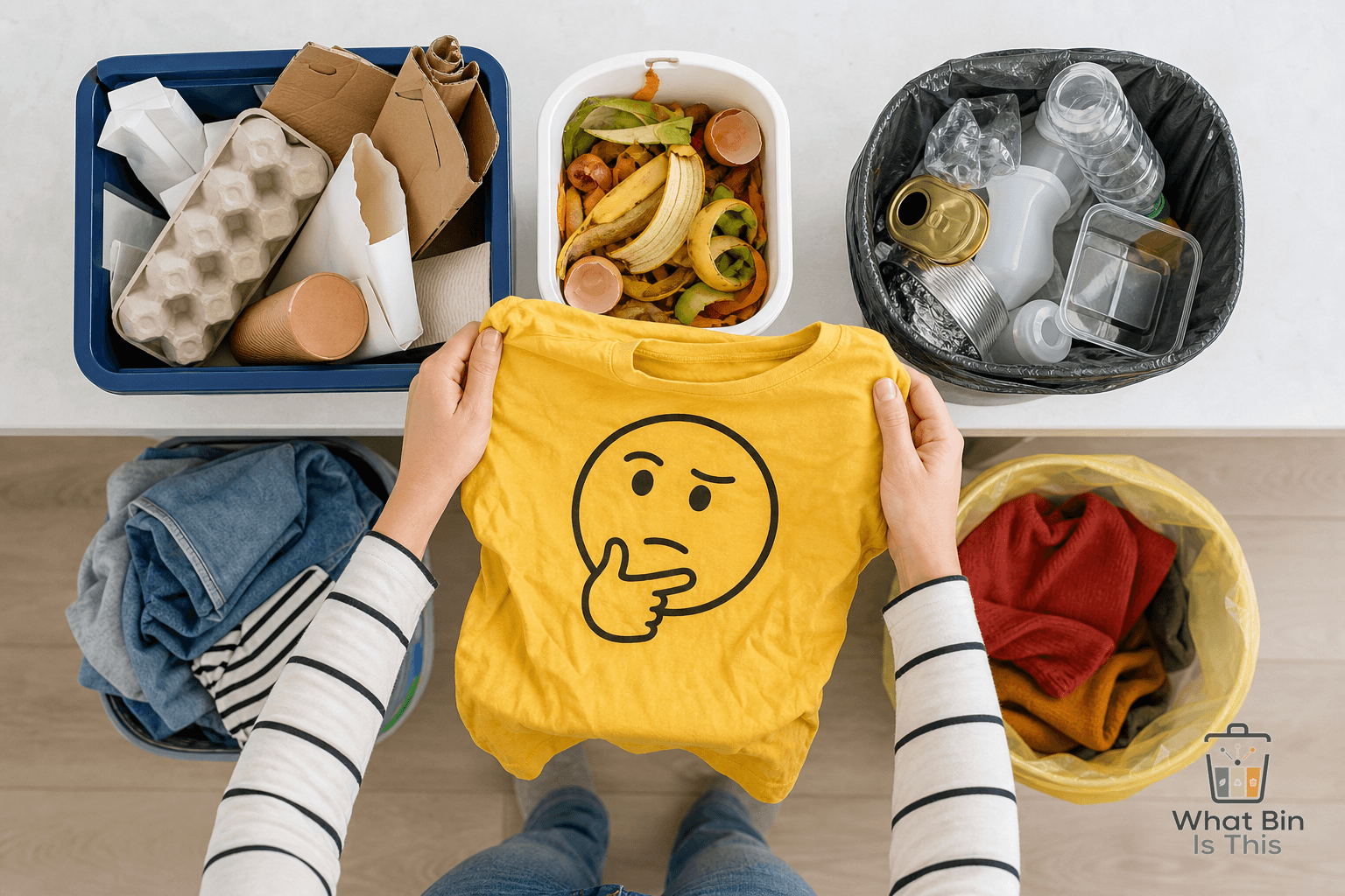 Can clothes go in the recycling bin?