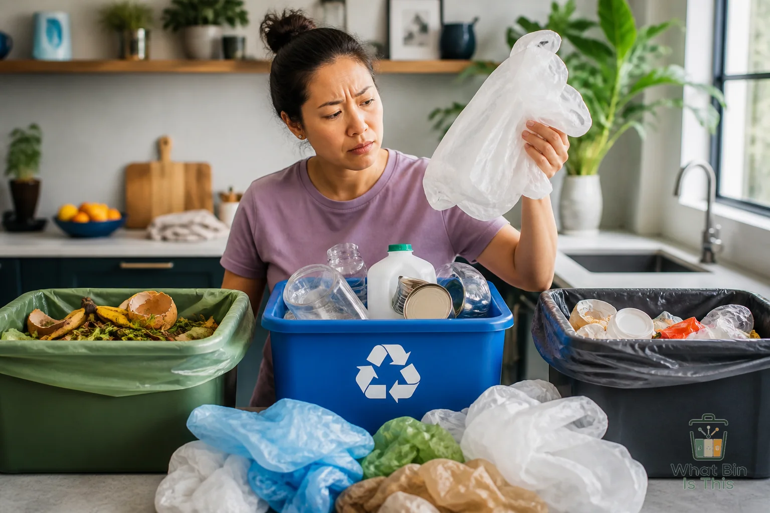 Can plastic bags go in the recycling bin? guide cover image